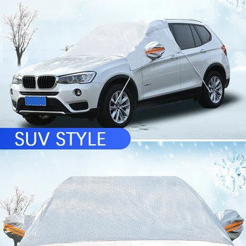 

Automobile General Aluminum Film Winter Reflector Dust Rain Snow Cover Thickened Antifreeze Cover Half Body Front Sunshade Cover