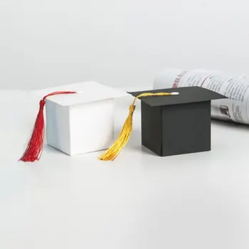 

50 Pieces Candy Boxes Bachelors Hat Design Candy Gift Party Boxes Unique Bachelor's Hat Design For Graduation-. fr