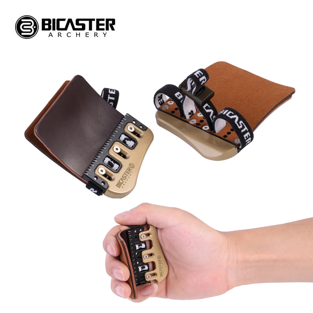 Bicaster Barebow Finger Tab Horween Cordovan Leather + Brass Plate