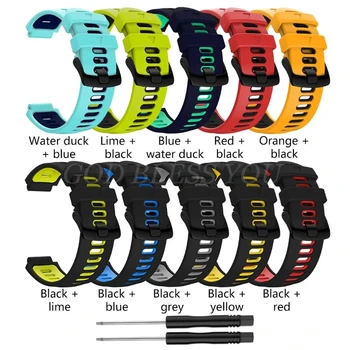 

Outdoor Bracelet Replacement Steel Buckle Silicone Strap For Garmin- Forerunner 735xt/220/230/235/620/630 For Smart Watch
