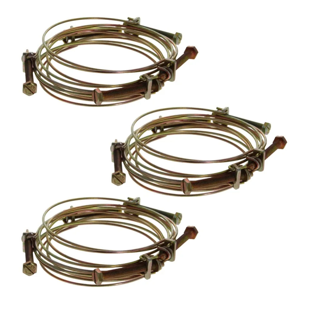 MroMax Double Steel Wire Strong Clamp Iron Inner Diameter 85/90/95/100/110mm Galvanized Thickness 2.2mm Screw Length 6*50/6*60mm