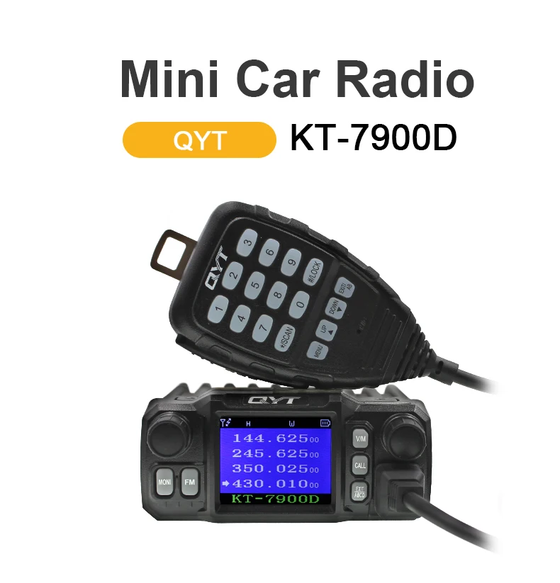 QYT KT-7900D Quad Band 144/220/350/440 MHz Mini Amateur Car Vehicle Mobile Radio 