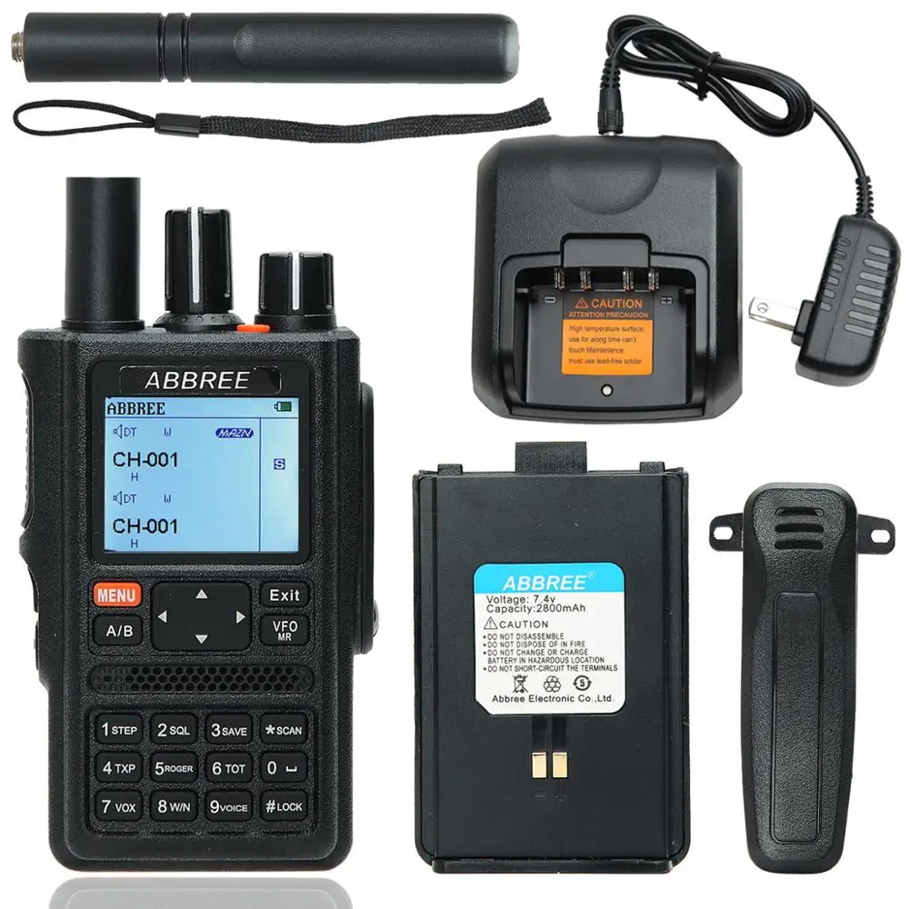 Abbree ar-f8 gps wireless copy frequency 123-520mhz full band dual display dual standby 999ch walkie talkie long range gps radio