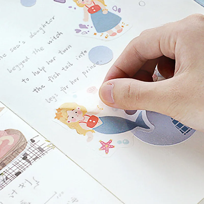 40 шт. милые наклейки для сказок Kawaii адгезивные наклейки для детей наклейки для дневника декоративные Скрапбукинг DIY принадлежности канцелярские принадлежности