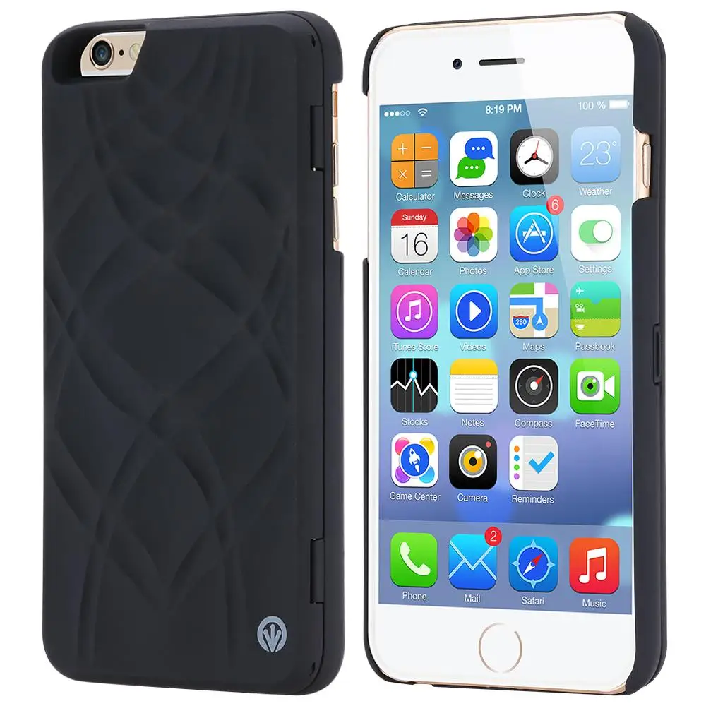Чехол-книжка с водным узором для iPhone 6, 6 S, 7, 8 Plus, кошелек со слотом для карт, зеркальная задняя крышка для iPhone 6, 7, X, Xr, Xs Max - Цвет: Black