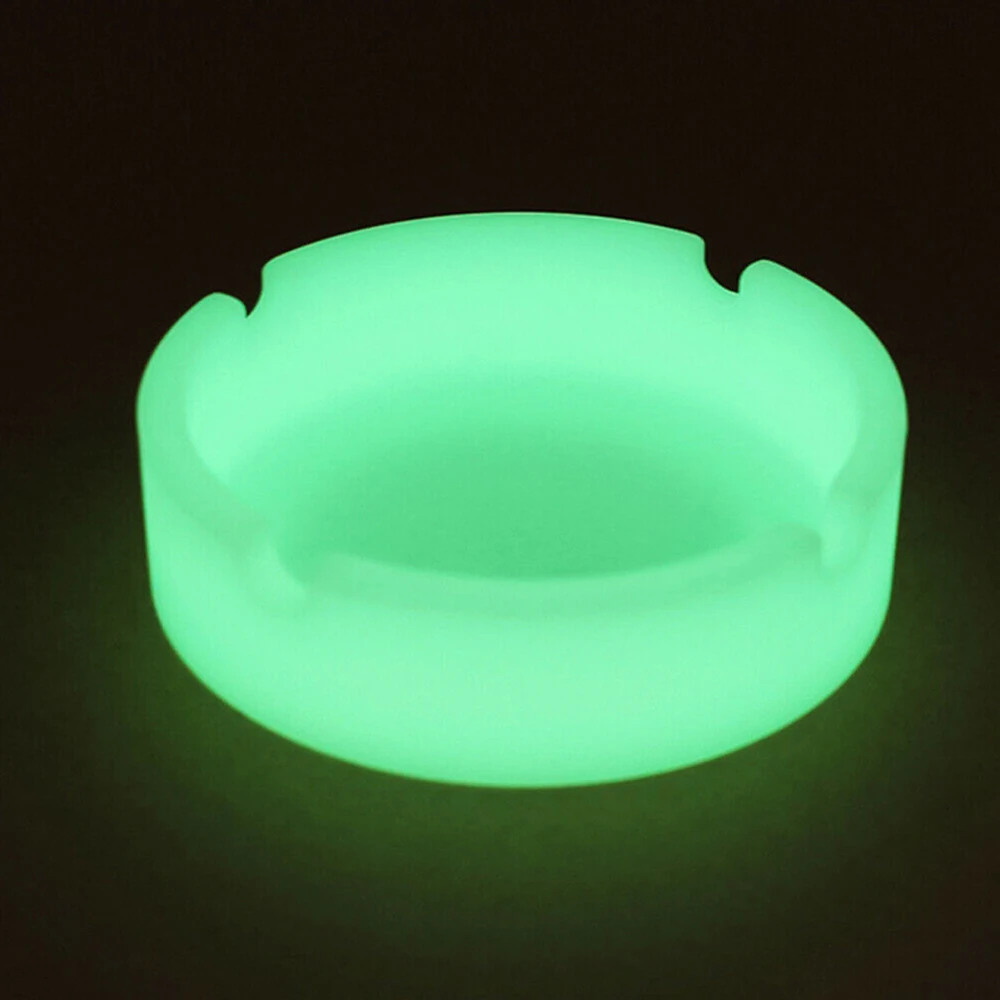 1 Pc Glow In The Dark Luminous Silicone Soft Ashtray for Smoking Cigarette Cigar