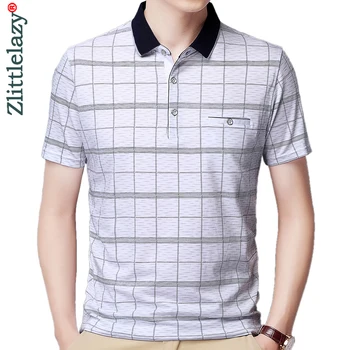 Camisa Polo Masculina Manga Curta Xadrez Argyle Casual Luxury Pullover Premium 1