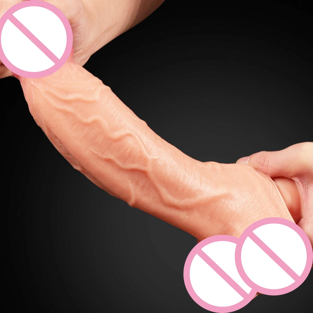 Lovetoy Dual Layer Silicone Dildos 10-12" Hug Realistic Penis Female Masturbation Lifelike Dildo with Suction Cup Sex Plug Toy 4