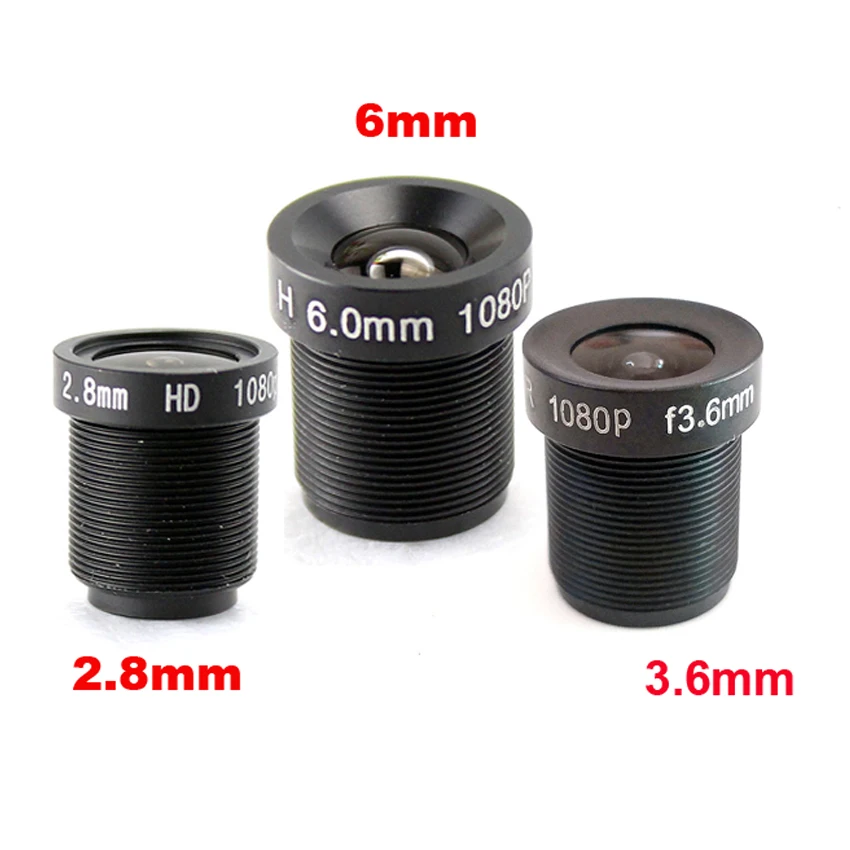 M12 Lens 1080P HD CCTV Camera Lens 1/2.7" 2.8mm 3.6mm 6mm for ahd camera ip camera cvbs Camera Lens