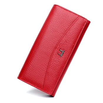 

FONMOR Genuine Leather Long Wallet Women Wallets Purse Money Bag Ladies Wallet Card Holder Purses Clutch Women Phone Bag