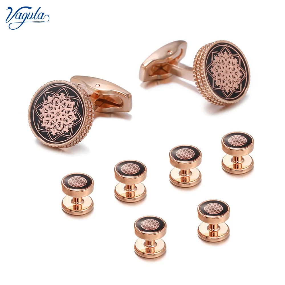 

VAGULA Cufflink Stud in 8pcs Set Hot sale Tuxedo Collar Stud Set Button Gemelos S19