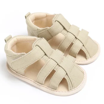 

Newborn Flats Casual Soft First Walkers Little Kids Toddler Shoes Summer Baby Boys Covered-toes Hollow Beach Shoes