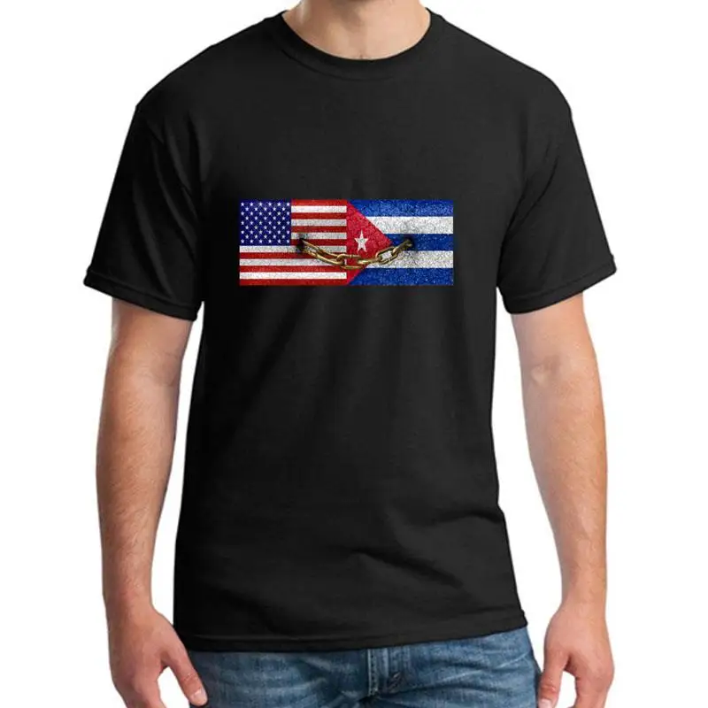 

Design United States And Cuba t shirt plus sizes s-5xl fitted awesome Knitted mens t shirt tee Clothes slogan