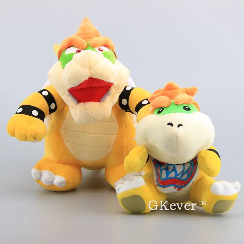 Комплект из 2 предметов, 18/25 см Марио серии# Теплозаправщик Koopa и# Bowser Jr. Плюшевая игрушка мягкая набивная кукла Животные Bowser/Купа игрушки Детский подарок