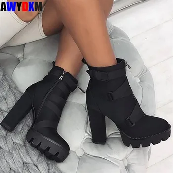 baratas Botas De Salto Alto Do Sexo Feminino Casual Botas De Salto Alto Mulheres Botas De Salto Alto