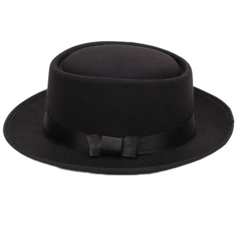 

Women Men Cool Classic Jazz Hats Fedora Trilby Hat Blower Hats with Bowknot (Black)