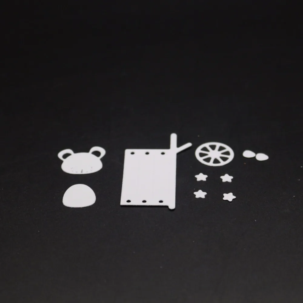  Little Bear Pulls Car Metal Cutting Dies DIY Scrapbooking Carbon Sharp Craft Customized Stencil Pho - 4.00029E+12