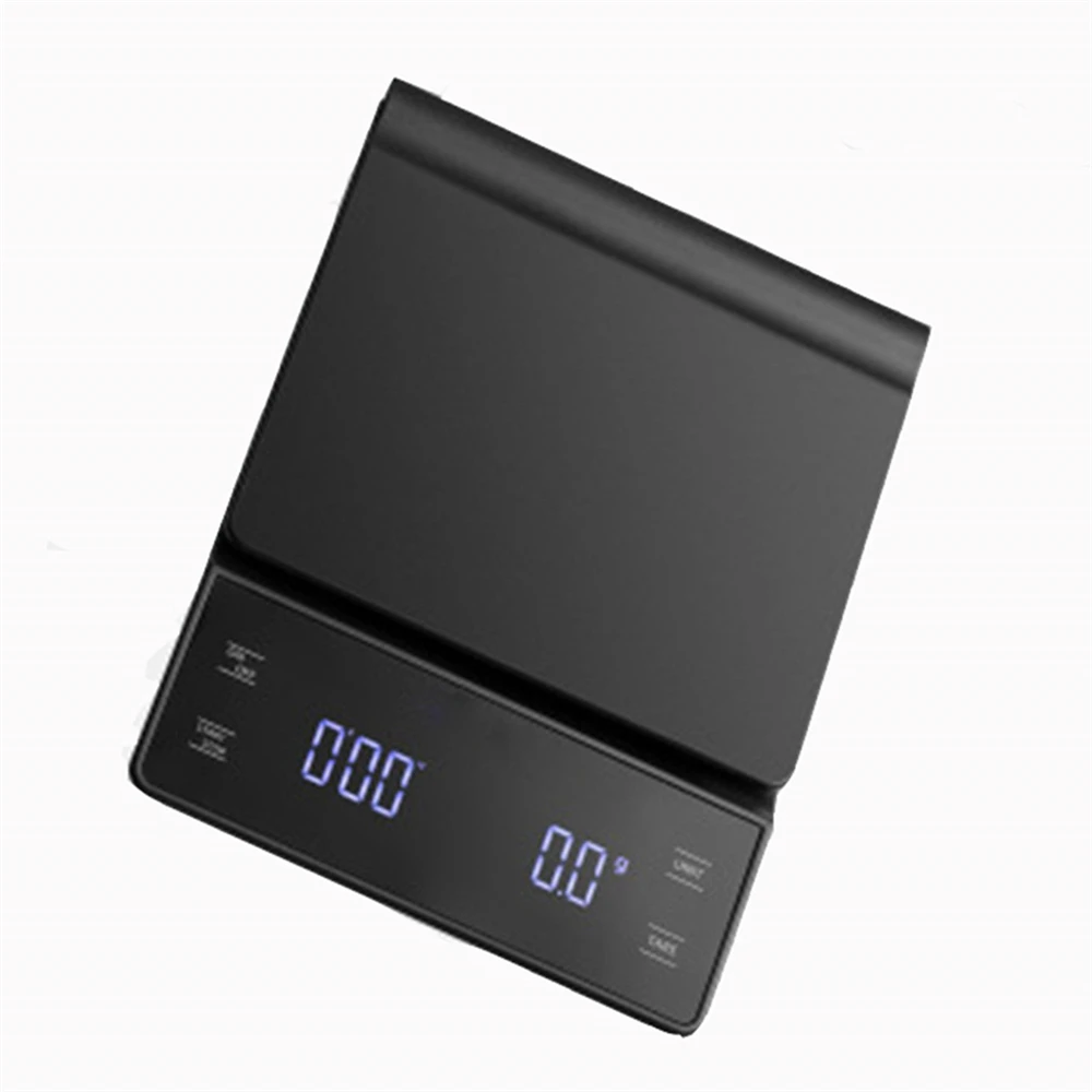 3KG/0.1g Precision Electronic Kitchen Scale with LED Digital Timer Smart Coffee Household Food Scale with Pad