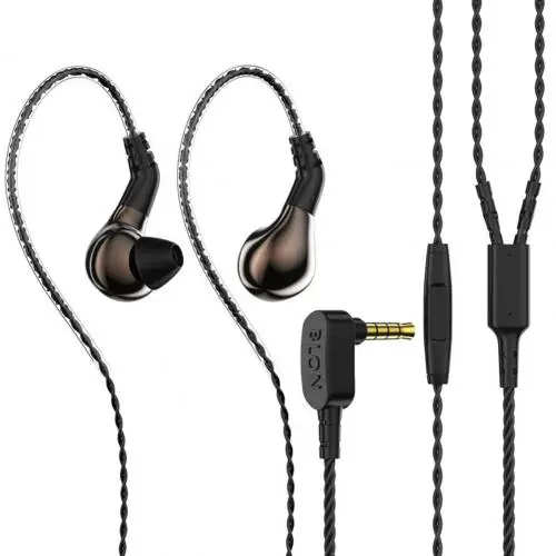Black Grey With Mic BLON BL03 универсальные 3,5 мм HiFi наушники-вкладыши Проводные съемные спортивные наушники удобные для ношения для MP3, MP4, ПК, телефонов - Цвет: Black Grey With Mic