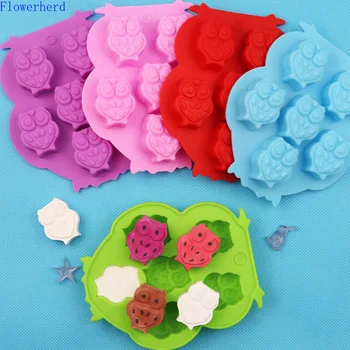 

6-hole Owl Scented Plaster Molds Air Outlet Incense Molds Chocolate Molds Handmade Soap Mold Candle Mold Fondant Tools Cake Mold