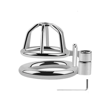 Male Super Small metal penis lock Bird Trumpet Chastity cage belt cock rings slave bondage restraint BDSM man sex toy 2