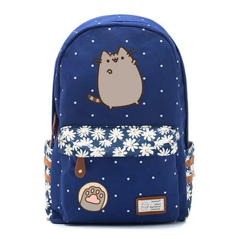 

Fat Cat Mochila Canvas Bag Pussen Backpack For Teenagers Girls Women School Travel Shoulder Bag High Quality Cute Mochila