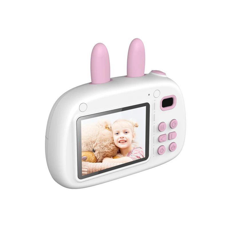 Детская мультипликационная цифровая камера 800W Pixel 1080P HD экран с 1800W фронтальная и задняя двойная камера 2,4 дюймов ips экран видео игрушка подарок - Цвет: Elegant pink