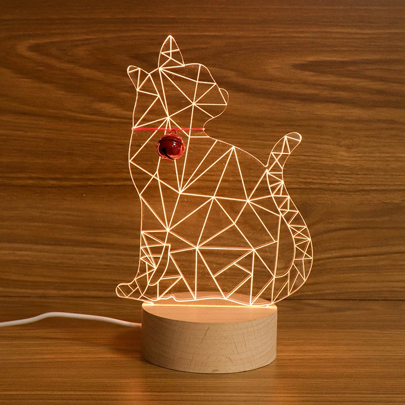 Новинка 3D кошка ночник деревянный USB лампа Забавный на Ebay | Лампы и освещение