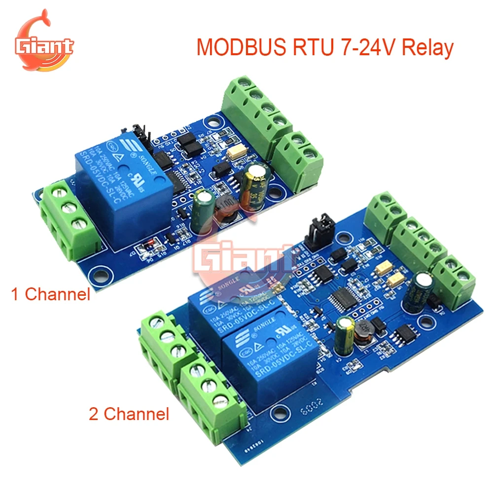 Modbus Rtu 724v Relay Module Rs485/ttl Antireverse 1/2 Channel 485