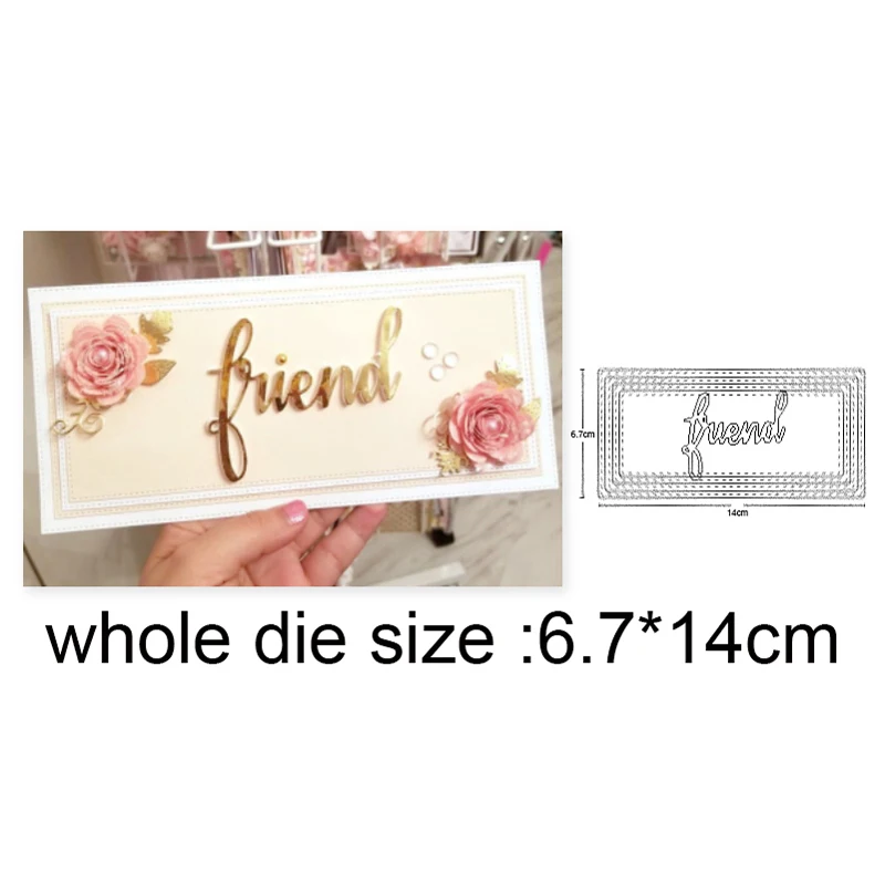 

Friend Basic Stitched Nesting Frame Metal Cutting Dies Stencils for dies Scrapbooking Decoration Embossing Paper Card craft dies
