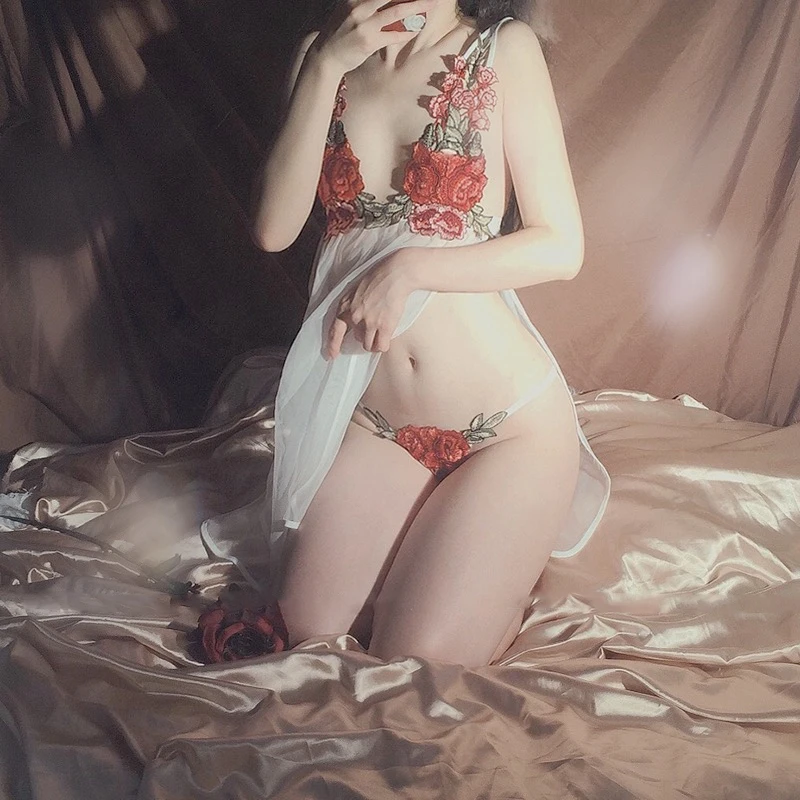Сексуальное эротическое белье кружевная соблазнительная ночная рубашка женская