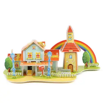 

old Gift Board Assemble Toy Multicolor Children Learning Paper years Unisex Early Puzzle Construction 3D