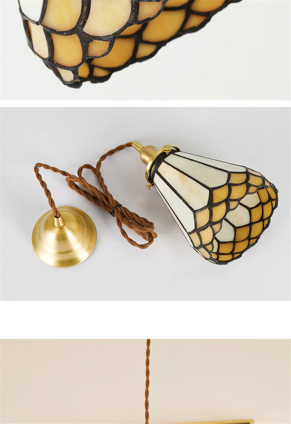 American Vintage Loft Pendant Lights Modern Art Colour Glass Pendant Lamp Vanity Lamp Kitchen Dining Rope Hanging Lamp Luminaria