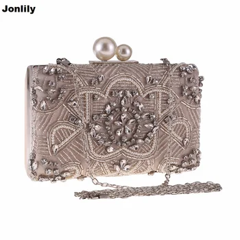 

Rhinestone Clutch Bag Women Luxury Beaded Evening Party Purse Box Bag Diamond Female Clutch Crystal Day Wallet Wedding Purse