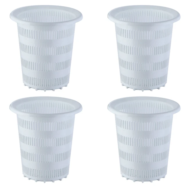 4Db 16 X 15 Cm Magasságú Háló Edényháló Csésze Ültetési Kosár Hidroponikus Növény Termesztése Kerti Szerszámok - Fehér Fekete - Image 2