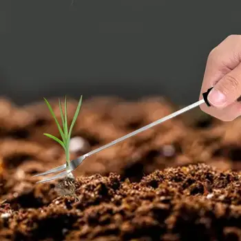 

32*12.5cm Portable Garden Drafter Stainless Steel Multi-function Weeder Gardening Transplanter Nursery Fork And Comfortable Grip