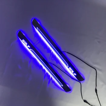 

RQXR led moving door scuff for Volkswagen Golf 4 5 6 7 dynamic door sill plate flat lining overlay Flow/still light, 2pcs