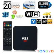 Docooler V88 Plus ТВ бокс Android 8 1 RK3329 Четырехъядерный 4K VP9 H.265 2 Гб 16 Miracast Dlna