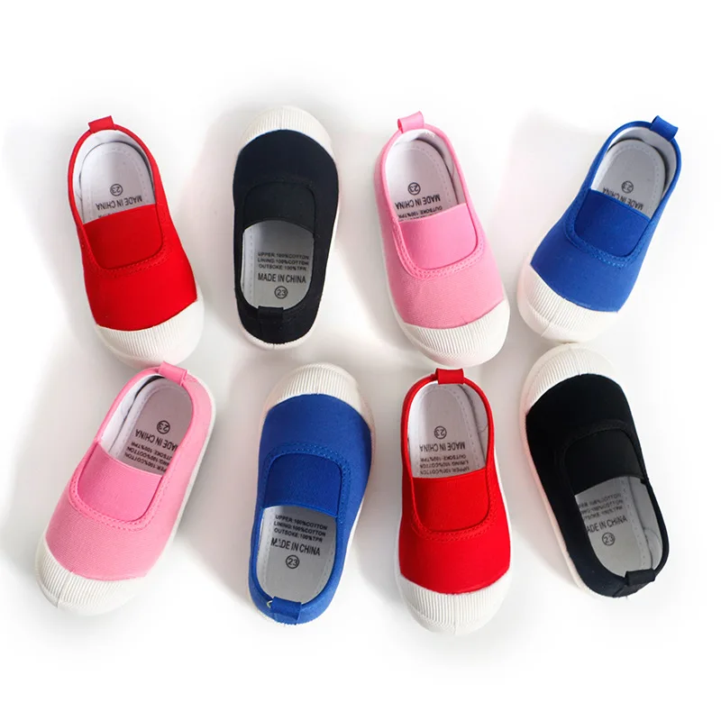 Children Canvas Shoes Girls Sneakers Fashion Anti-Slippery Flat Kids Loafers Breathable School Candy Color Casual | Детская одежда и