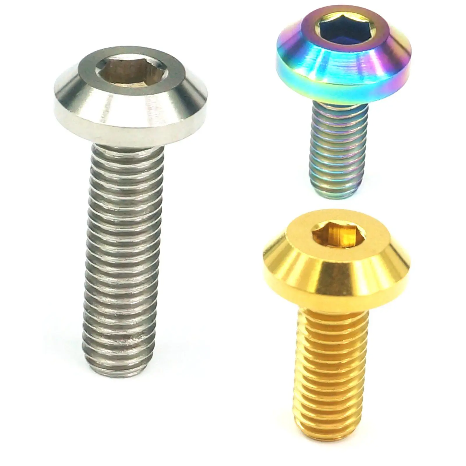 

4pcs M6*1.0 M8*1.25 Length 12mm To 30mm Grade 5 Titanium Motorcycle Brake Disc Mount Screw Bolts