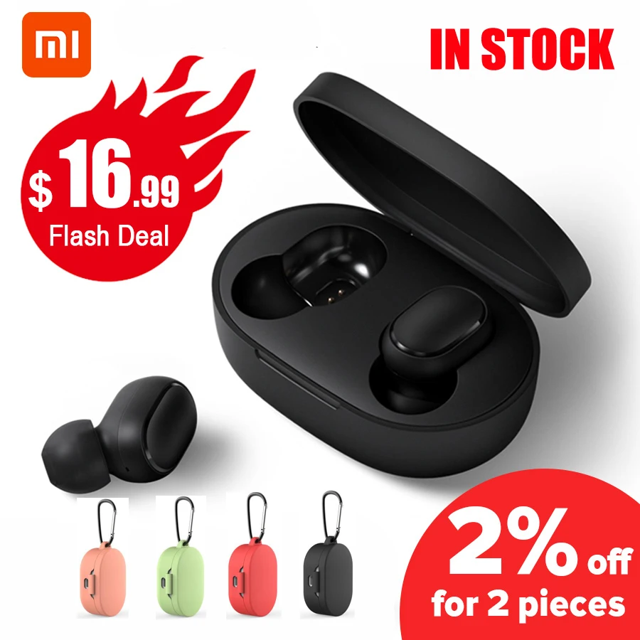 

In Stock Xiaomi Redmi Airdots Xiaomi TWS Wireless Earphone Handsfree Voice Control Bluetooth 5.0 Noise Reduction Tap Control