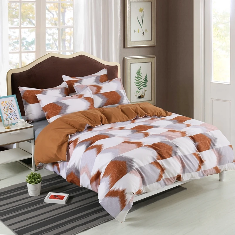 

2019 Luxury Bedding Set Home Printing Textile Pop Bedding Quilt Pillowcase Geometric Lattice Plain Color Multiple Sizes