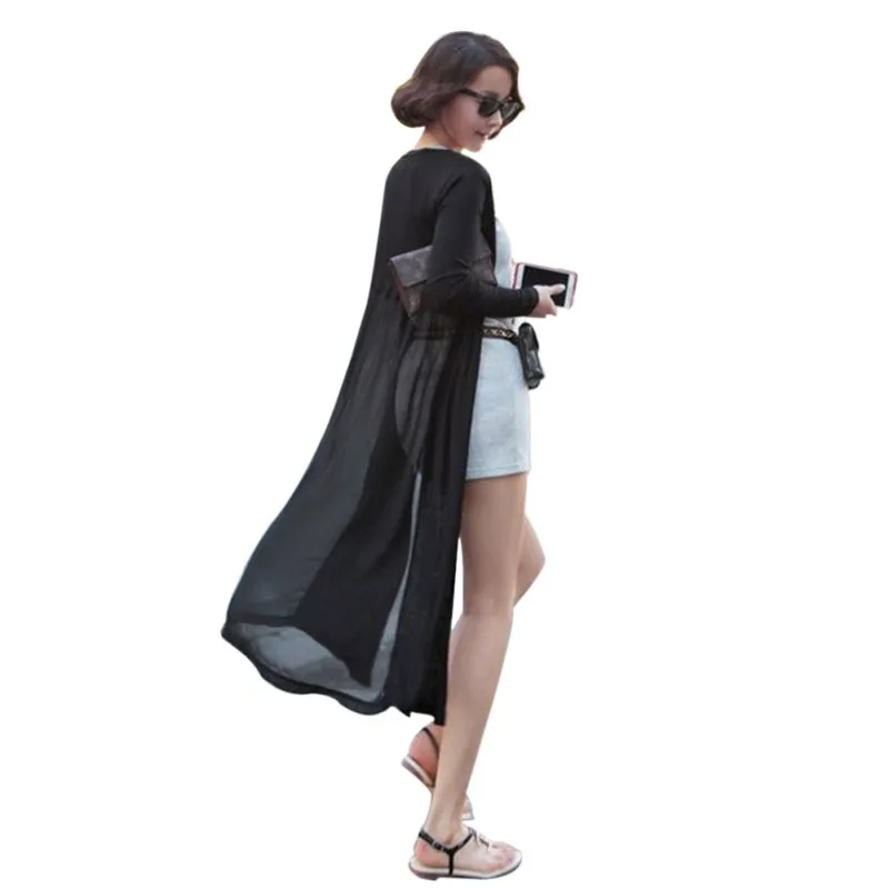 Maxi Cardigan Feminino Ankle Length 