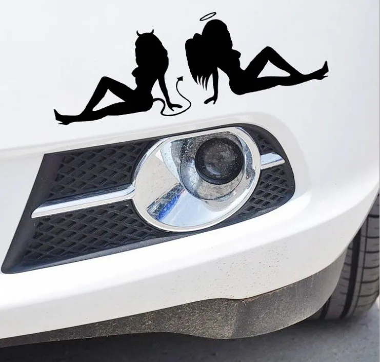 Автомобильный крутой боковой дверной стикер s бампер наклейка крышка царапины бампер наклейка s красивые обоятельные ангел и демон Автомобильный стикер s