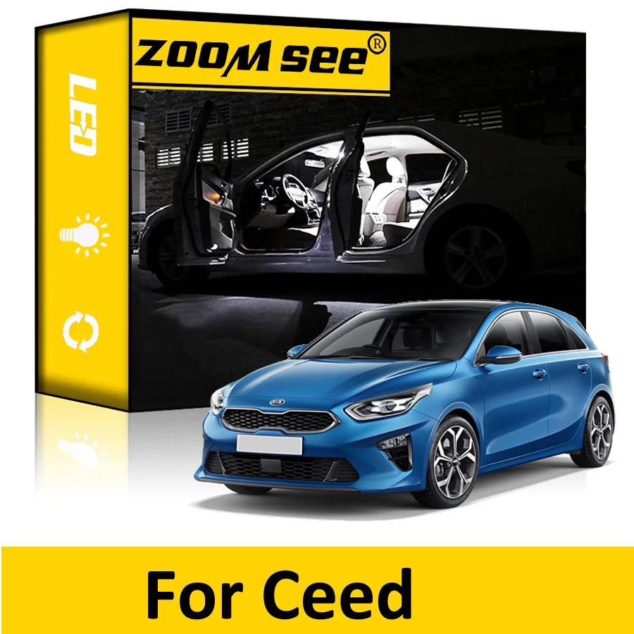 Led Plate Lights + Led Interior Dome Lamp Trunk Bulb Kit For Kia Ceed