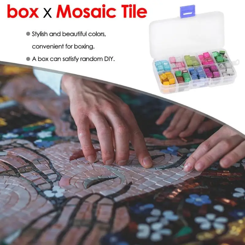 1 коробка, мозаичная плитка для рукоделия, квадратная мозаичная плитка для конфет, прозрачное стекло, Tessera, домашний декор