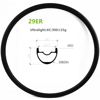 

300g ultralight bicicleta aro 29 mountain bicycle disc wheel 28x22mm XC tubeless UD matte/glossy MTB carbon rim 24H 28H 32H