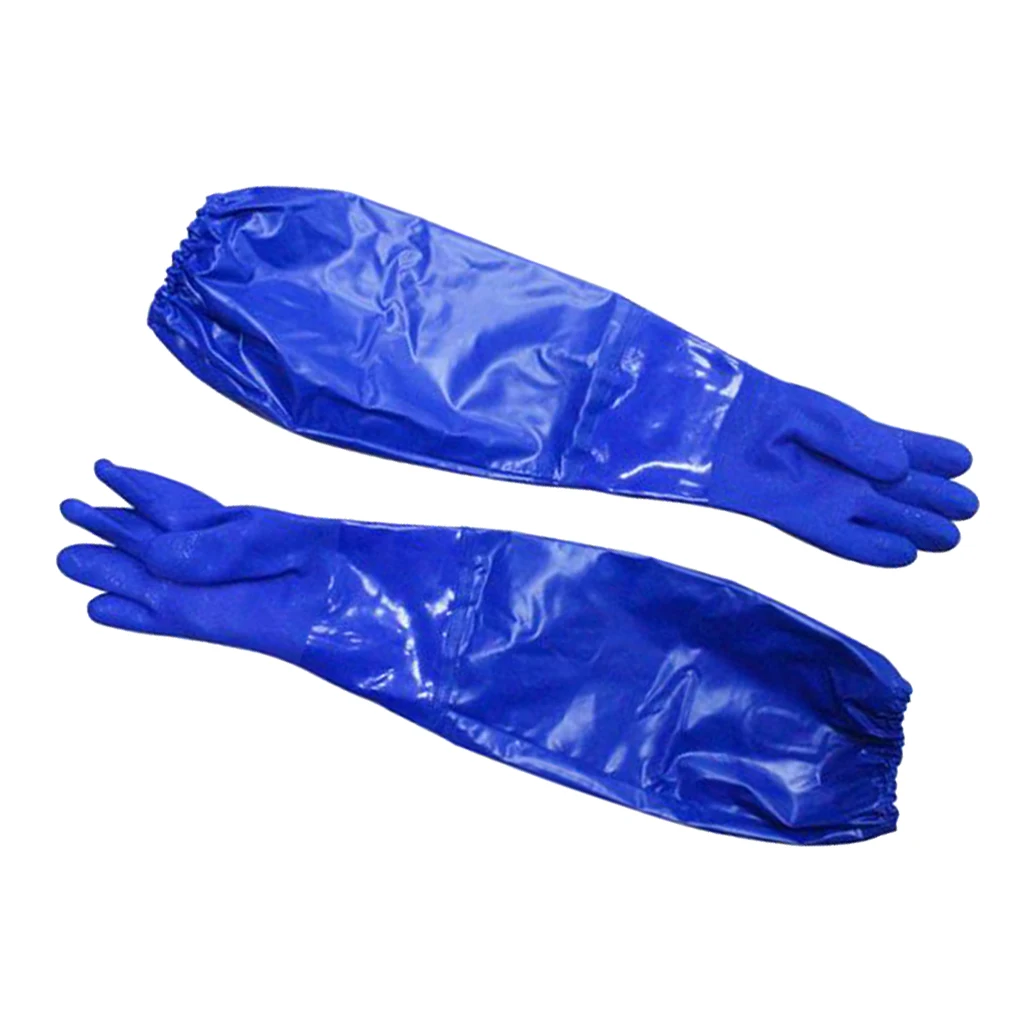 Non-slip Thickened Winter Long Fishing Gloves Reusable Waterproof Gardening Working Car Wash Gloves Elbow Length Fishing Tackles