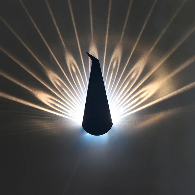 

Creative Peacock Open Screen LED Wall Lamp Living Room Decorative Wall Light Staircase Corridor Aisle Bedside Lights