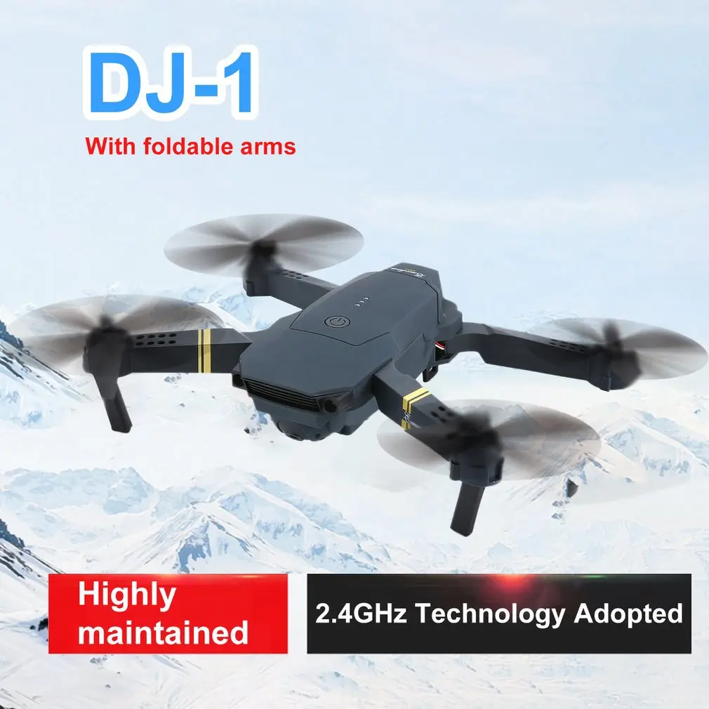 DJ-1 2,4 Ghz wifi FPV складной Радиоуправляемый Дрон с широкоугольной камерой 0.3MP HD с режимом удержания высоты Безголовый самолет с 4 батареями